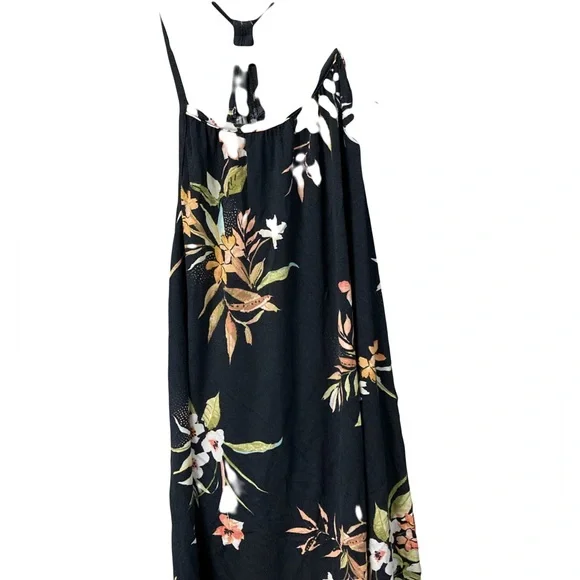 Black Floral Girl Halter Top - Picture 1 of 3